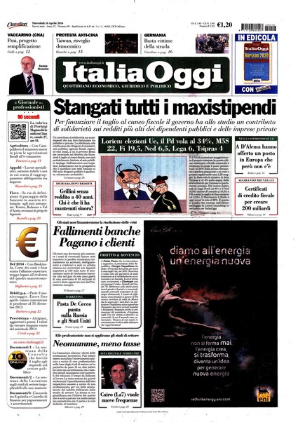 Italia oggi : quotidiano di economia finanza e politica